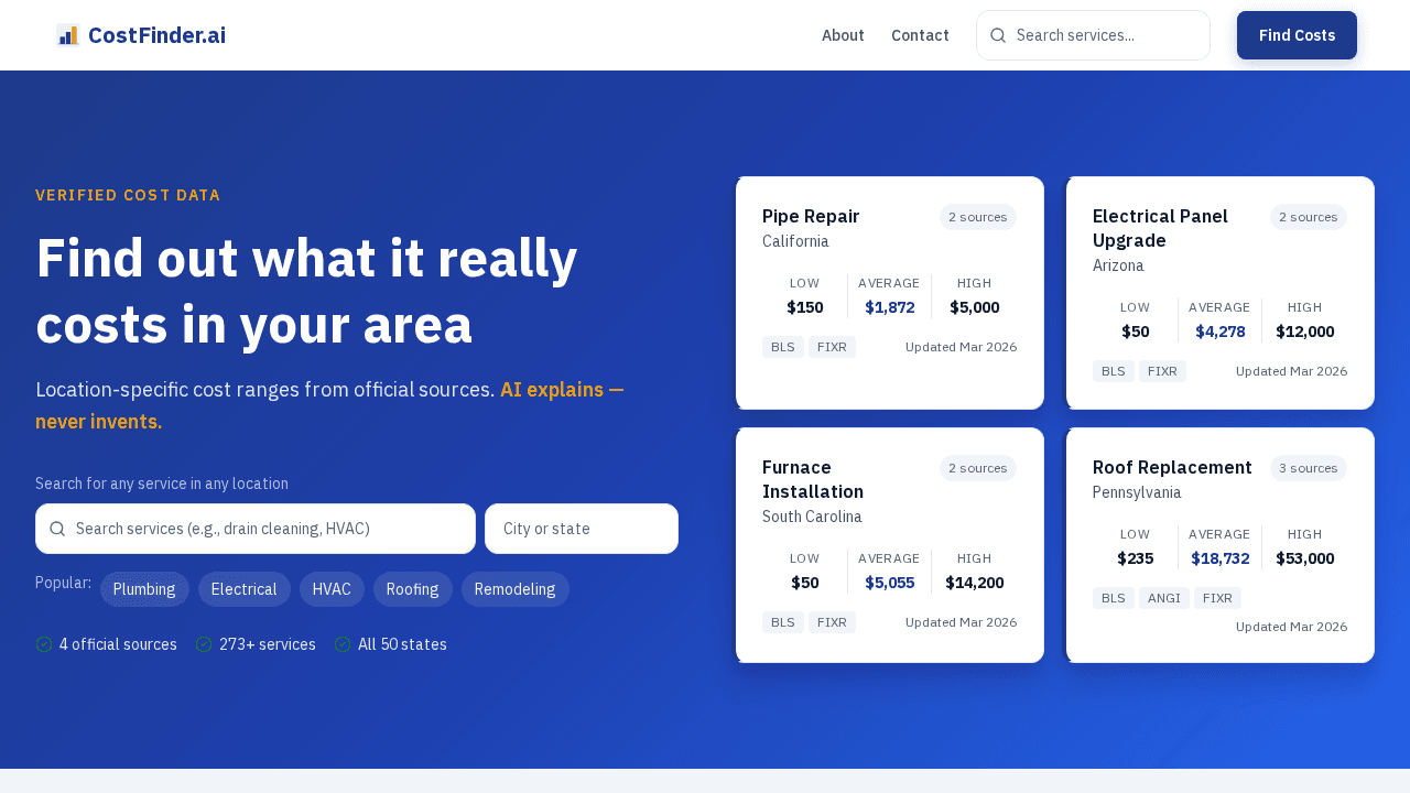 CostFinder screenshot