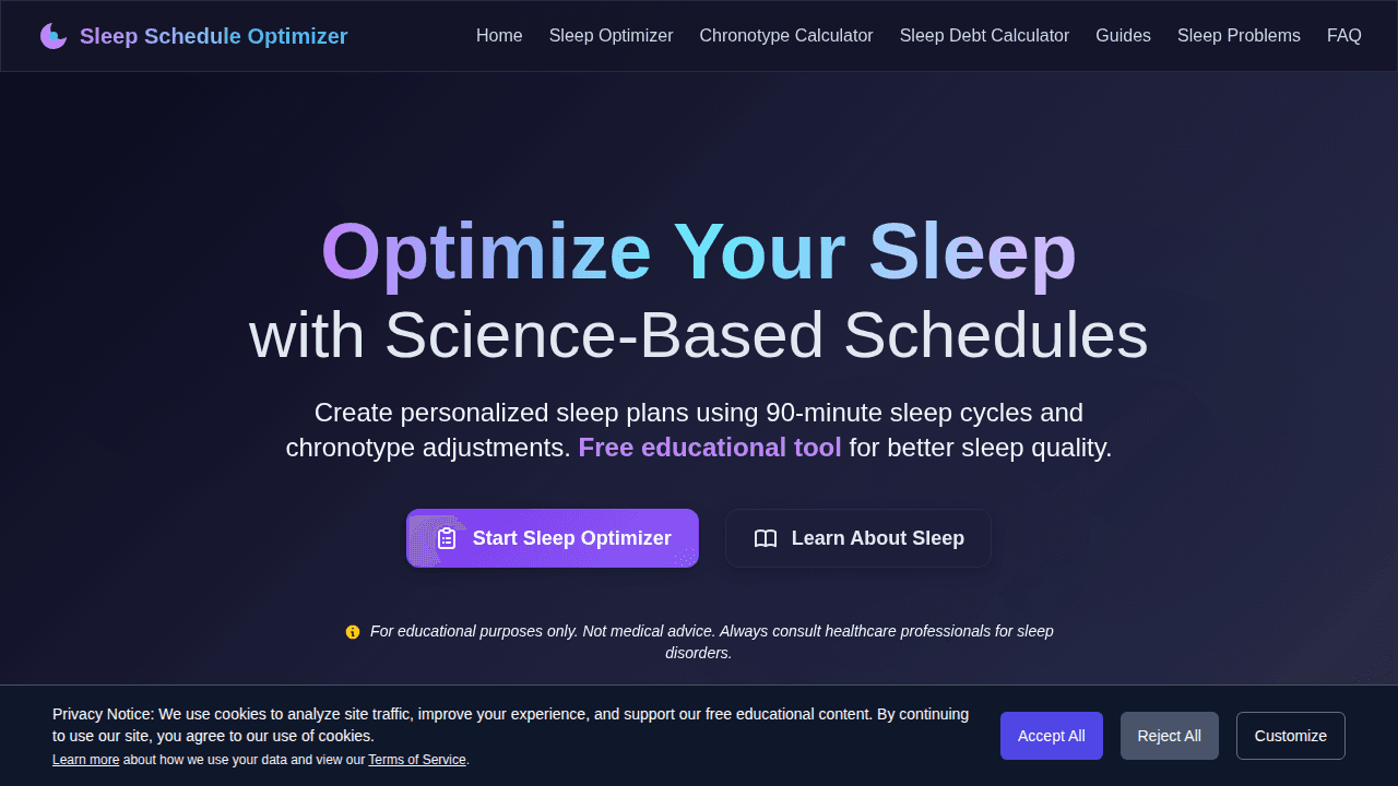 Sleep Schedule Optimizer screenshot